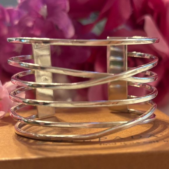 Vintage Silpada Sterling Silver Criss Cross Cuff Bracelet B1229 - Picture 1 of 16